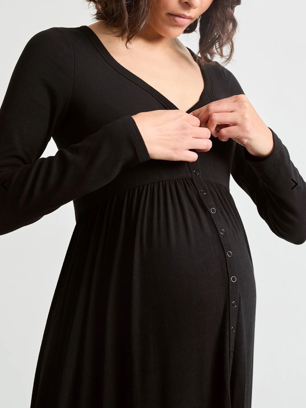 Hatch Black Maternity Button-Front Dress, 0